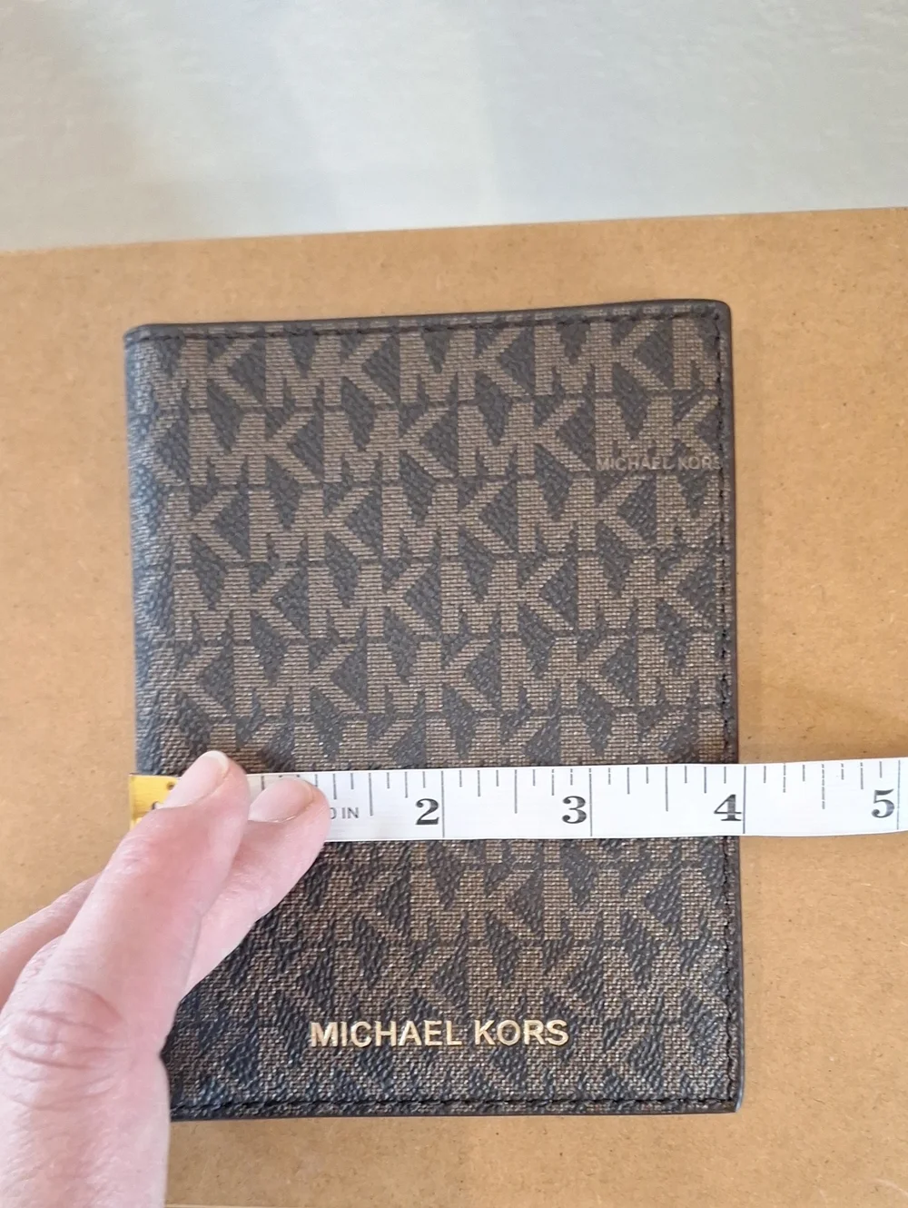 Michael Kors Jet Set Travel Passport Wallet Brown Monogram